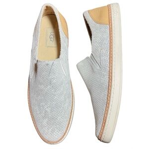 UGG Adley Women’s Silver Perforated Slip On Sneakers Size 10